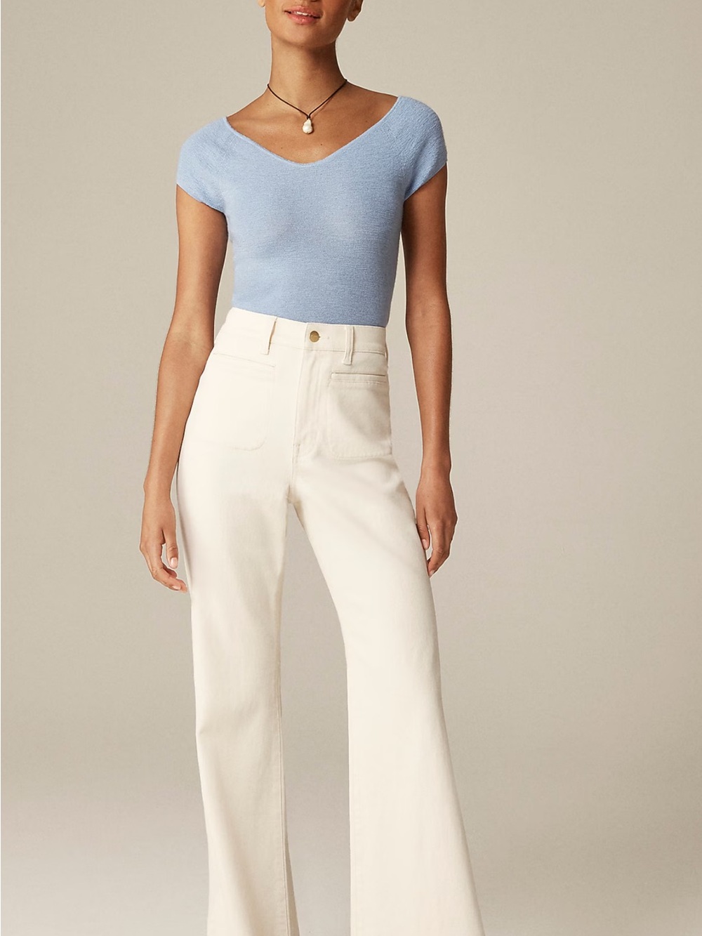 J. Crew Vintage flare jean Cream High-Waist Wide Leg Jeans